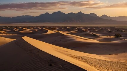 sunset in the desert landscape