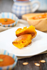 Pumpkin muffins with seeds and pumpkin