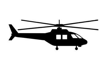 helicopter silhouette vector art illustration 