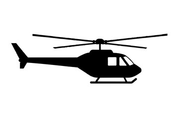 helicopter silhouette vector art illustration 
