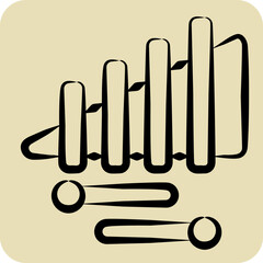 Icon Xylophone. related to Parade symbol. hand drawn style. simple design illustration