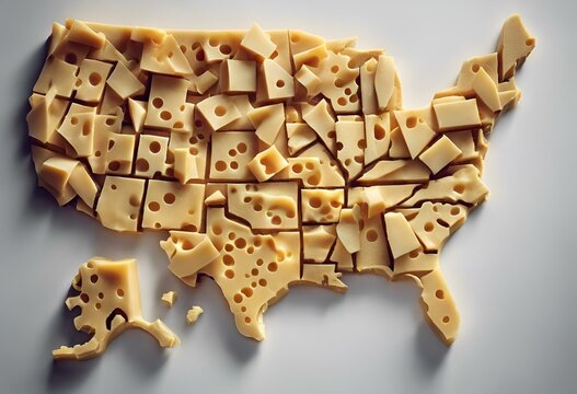 AI generated illustration of Cheese map