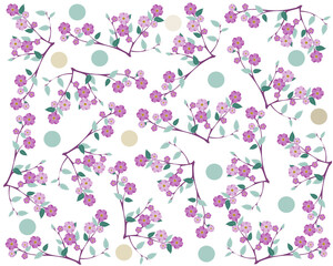 Light floral pattern on a white background. Vector illustration for fabric, wallpaper, packaging design