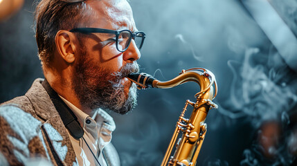Independent Jazz Musicians Playing Solo Instruments  Digital Art Wallpaper Background Backdrop