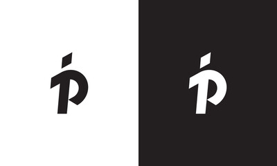 IP logo, monogram unique logo, black and white logo, premium elegant logo, letter IP Vector minimalist