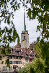 Fototapeta na wymiar Framed Nydeggkirche Nydegg church Bern, Switzerland
