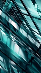 Background featuring a sleek metal structure with a shiny cyan finish, abstract  , background