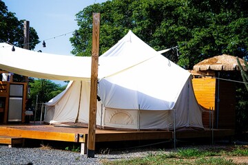 Camping tent on the beach