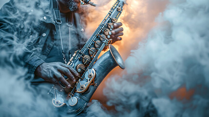 Independent Jazz Musicians Playing Solo Instruments  Digital Art Wallpaper Background Backdrop