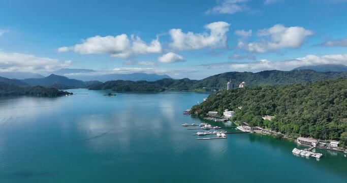 Aerial view of the sun moon lake in Taiwan