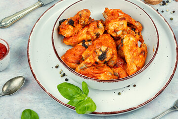 Homemade baked or fried chicken wings. - 784369500