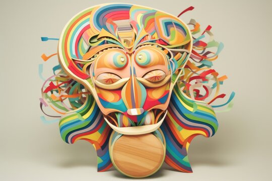 A psychedelic interpretation of a conga drum with swirling colors and hypnotic patterns   low poly