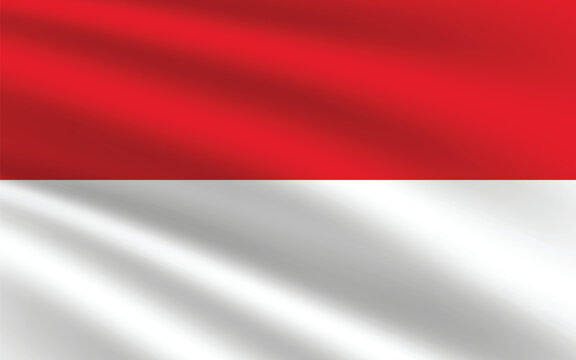 Monaco national flag vector illustration. Monaco national flag. Waving Monaco flag.
