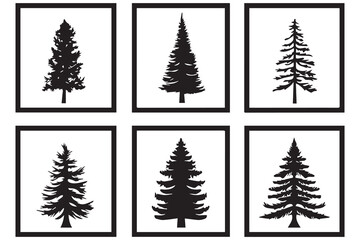 Fototapeta premium christmas trees set