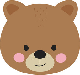 Adorable Brown Bear SVG Illustration with Emoji Expression