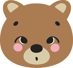 Adorable Brown Bear SVG Illustration with Emoji Expression