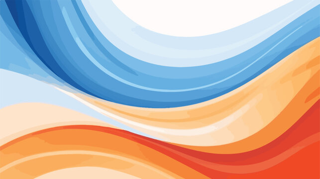 Abstract orange blanc and blue background with wave
