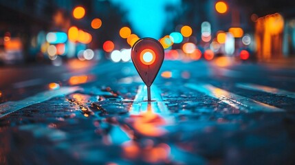 Local SEO Visualize the implementation of local SEO strategies, including location-based keywords and business listings, to help users find nearby products and services through voice search. - obrazy, fototapety, plakaty