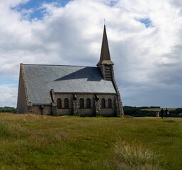 Fototapeta na wymiar Chapel notre-dame de la garde in Etretat, Normandy