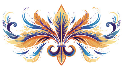 The traditional Fleur de Lis or three feathers symbol - obrazy, fototapety, plakaty