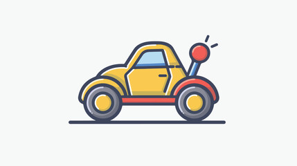 Thin line car spring toys icon flat vector isolated