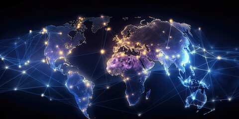 World Communication Network On Globe Signifies Internet Connection Globalizing Life On Planet - obrazy, fototapety, plakaty