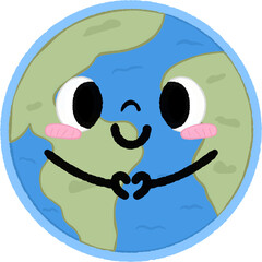 Happy Earth Character Illustration