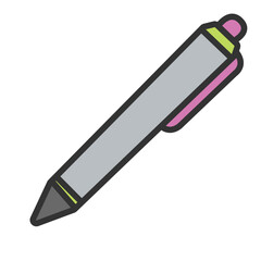 Pen - School education icons set vector color