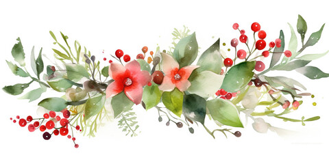 Watercolor Drawing Of Flower Design With Blooms