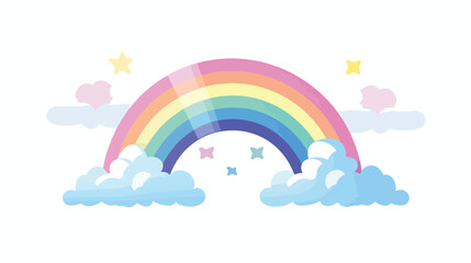 Beautiful rainbow element graphic .. 2d flat cartoon