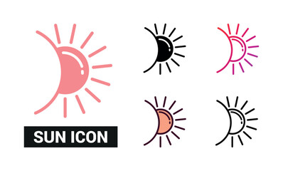 Sun Icon Set Vector Illustration