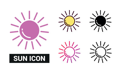 Sun Icon Set Vector Illustration
