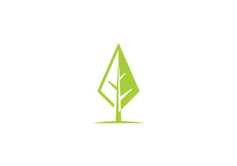 spear with tree logo combination. adventure, holiday, camping, hunting symbol icon design