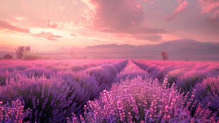 Lovely lavender with a pink backdrop.Natural setting.