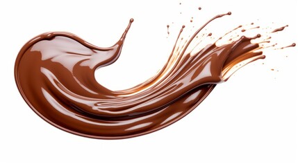 Hot melted chocolate swirl isolated on a white background