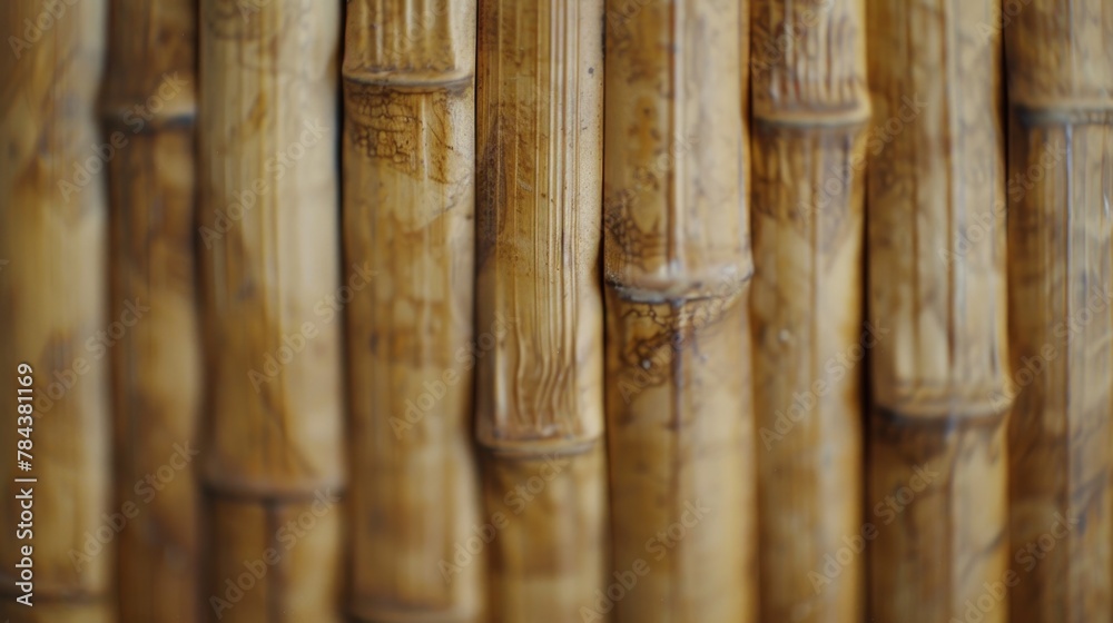 Poster Detailed view of a bamboo fence, suitable for various design projects