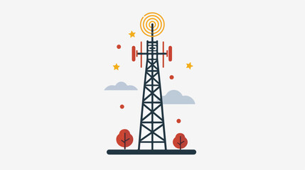 Tower signal icon vector concept element design template