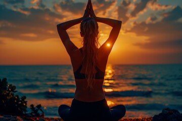 Serene Sunset Yoga on the Beach