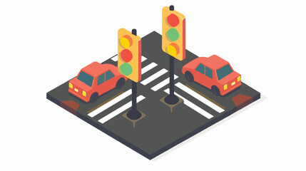 Traffic symbol icon. Isometric illustration of traffic