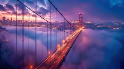 Foto op Plexiglas bridge over river © Zain Graphics