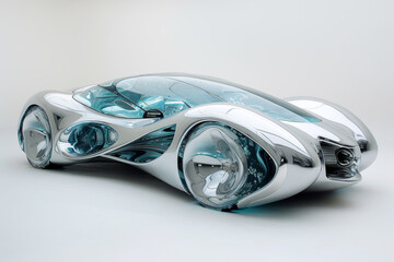 An EV car designed with a futuristic body design.