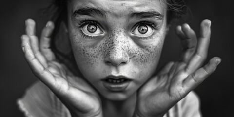 Portrait of a girl with freckles, versatile image for various projects