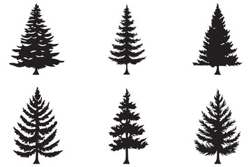 Obraz premium Christmas tree silhouette Clipart bundle
