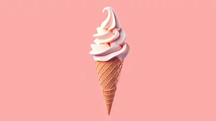 Foto auf Alu-Dibond Minimalist geometric ice cream cone design © AI Farm