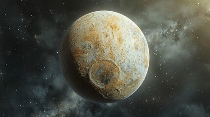 Ultra-realistic depiction of the planet Pluto, high-resolution