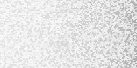 Vector geometric seamless technology gray and white  triangle background. Abstract digital grid light pattern white Polygon Mosaic triangle Background, business and corporate background.