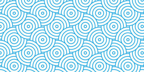 Overlapping Pattern Minimal diamond geometric waves spiral and abstract circle wave line. blue seamless tile stripe geometric create retro square line backdrop pattern background.