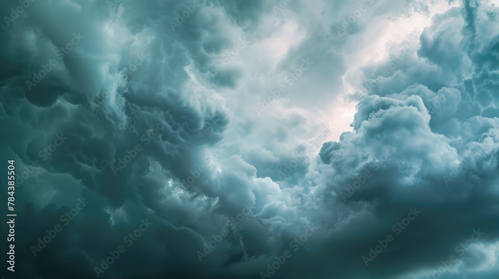 Poster a plane soaring through a cloudy sky, suitable for travel and transportation concepts