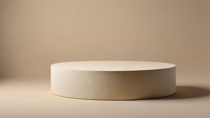 Luxurious Minimalism Beige Natural Podium with Texture and Shadow for Product Display