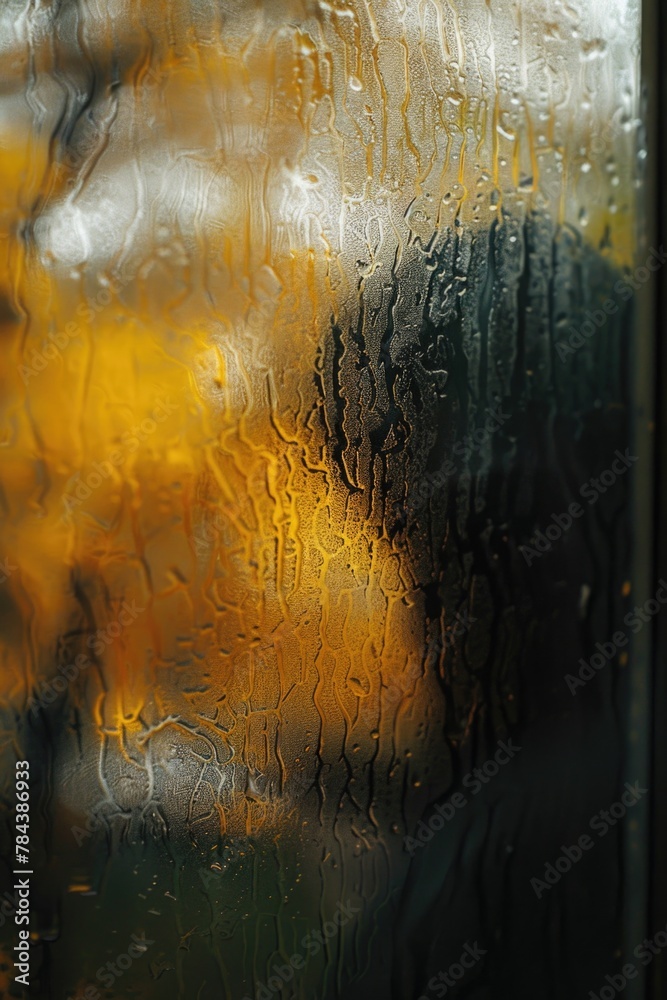 Aufkleber close up of raindrops on a window. perfect for weather and nature concepts